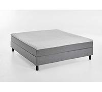 Atlantic Home Collection Letto Happy box senza testiera, materasso a molle Bonell, durezza H2, tessuto, grigio, 160 x 200