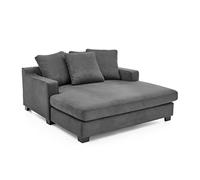 Atlantic Home Collection Nobel Poltrona 100% Poliestere Legno, Vintage Grigio Scuro, XXL Sessel