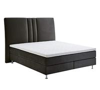 Atlantic Home Collection Rita - Letto a molle insacchettate, 140 x 200, con materasso a molle insacchettate a 7 zone, rivestimento in tessuto vellutato e testiera imbottita, durezza H2, colore: Crema