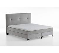 Atlantic Home Collection Romy - Letto a molle insacchettate, con testiera moderna, durezza 3, con topper, colore: grigio chiaro