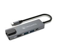 ATLANTIS ADATTATORE DA USB TYPE-C TO RJ45 + HDMI + 2xUSB 3.0 + PD A04-TC_LANHD+PU NEW