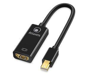 Atlantis Adattatore Mini DisplayPort DP a HDMI 4K, 1080p 60Hz | Maschio-femmina per PC, notebook e Mac verso monitor/proiettori HDMI, cavo 18 cm, cod. A04-MINIDP_HDMI