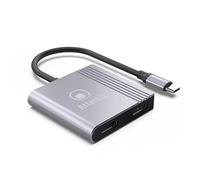 Atlantis Adattatore USB-C a doppio HDMI per due monitor 1080p 60Hz | Per notebook USB-C verso 2 monitor o proiettori HDMI, cavo 18 cm, cod. A04-TC_2HDMI+