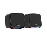 Atlantis Casse PC USB, Altoparlanti PC USB, Audio Jack, Nere con LED RGB | Casse per PC fisso e per PC portatile, USB per alimentazione, Jack 3,5mm per audio; 2 × 3 W RMS; LED RGB; Volume sul cavo
