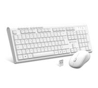 ATLANTIS LAND - Tastiera Wireless Meccanica Basic 300W Colore Bianco (Layout Italiano) + Mouse Ottico 3Tasti 1200 DPI Colore Bianco