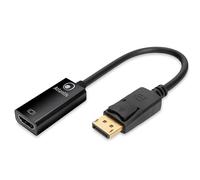 ATLANTIS A04-DP_HDMI adattatore Display Port (DP) a HDMI, 4K 1080p 60 Hz, maschio-femmina per connettere PC/Notebook/MAC con uscita Display Port a Monitor,Projettore con ingresso HDMI. Cavo 18 cm.
