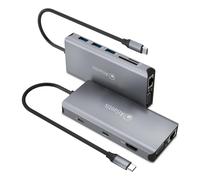 ATLANTIS Docking Station USB-C con HDMI 4K, VGA e LAN Gigabit, PD 85W | 3porte USB 3.0, 1 porta USB-C, audio IN/OUT 3,5 mm, lettore schede, cavo 18 cm, per notebook, cod. A04-TC_DK46