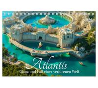 Atlantis - Glanz und Fall einer verlorenen Welt (Tischkalender 2027 DIN A5 quer), CALVENDO Monatskalender: Der Aufstieg und Fall von Atlantis in zwölf eindrucksvollen Bildern.