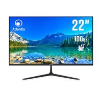 ATLANTIS Monitor 22 pollici, schermo 22" VA 100Hz, Full HD 1920x1080, VGA HDMI, MULTIMEDIALE, FreeSync, Uscita Audio/Cuffie inclinabile, risposta 5ms, Contrasto 3000:1, Angolo 178/178, Cavo HDMI 1,5m