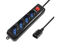 Atlantis Land Striscia Multipresa P011-SL3004P-B 4 Prese Bipasso 10/16A IEC 2500W Nero