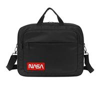 Atlantis NASA edition Borsa notebook 15.6" pollici a tracolla, imbottitura interna, vano porta documenti, tasca esterna per accessori, fascia per aggancio Trolley . Cinghia a tracolla, colore nero.