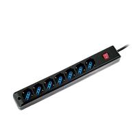 ATLANTIS P011-SL3007-B Striscia Multipresa, 7 Prese Italiano/Europa/Schuko Bipas