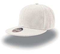 Atlantis Snap Back Flat Visor 6 Panel Cap - White - OS