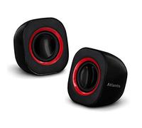 ATLANTIS Sound Power 410 Mini-Casse Stereo Amplificate, Nero Lucido