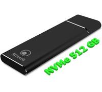 Atlantis SSD Esterno Portable M.2 NVME da 512GB. Type_C USB-3.1, PCI Express Alluminio Satinato NERO