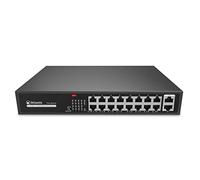 Atlantis switch 18 porte 10/100Mbps 16 porte poe sino a 200W, ogni porta sino a 30W, desktop e rack, alimetatore interno, cassa in metallo, A02-G18P16-200W, funzione extended, sino a 250m, mode A