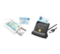 ATLANTIS usb2.0 lettore cie 3.0 Windows 10 e Windows 11, Bianco, P005-CIED331C & lettore smart card P005-SMARTCRV-U, tessera sanitaria, carta nazionale dei servizi