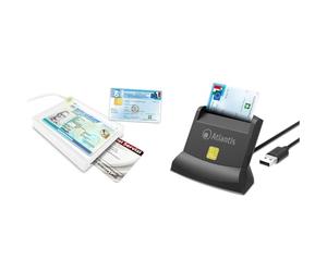 ATLANTIS usb2.0 lettore cie 3.0 Windows 10 e Windows 11, Bianco, P005-CIED331C & lettore smart card P005-SMARTCRV-U, tessera sanitaria, carta nazionale dei servizi