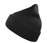 Atlantis Wind Beanie With Turn Up Double Skin - Black - OS
