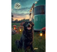 Atlas: Canine Campers Club Journal: A Flat-coated Retriever Dog Camping Travel Notebook with Lined Pages for RV Lovers, Caravan Trailer Adventures, and Road-Trip Journaling