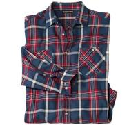 ATLAS FOR MEN - Camicia a Quadri in Flanella - Manica Lunga - Disponibile nelle taglie dalla M al 5XL, Piastrelle Blu Petrolio, 4XL