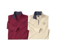 ATLAS FOR MEN - Confezione da 2 Maglioni con Collo a Zip - 3XL