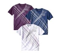 ATLAS FOR MEN - Confezione da 3 T-Shirt - Maglietta da Uomo a Manica Corta Collo Rotondo - Stile Sportivo e Comfort Ottimale - Disponibile nelle Taglie Grandi da M a 5XL