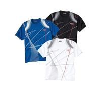 ATLAS FOR MEN - Confezione da 3 T-Shirt - Maglietta da Uomo a Manica Corta Collo Rotondo - Stile Sportivo e Comfort Ottimale - Disponibile nelle Taglie Grandi da M a 5XL