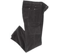 ATLAS FOR MEN - Pantaloni Cargo in Velluto a Coste Antracite - W28