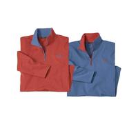 ATLAS FOR MEN - Set di 2 Maglioni con Collo a Zip -3XL