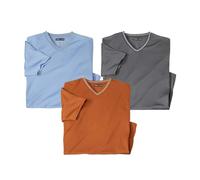 ATLAS FOR MEN, Set di 3 magliette da uomo a maniche corte, disponibili nelle taglie dalla M alla 5XL, XXXXXL