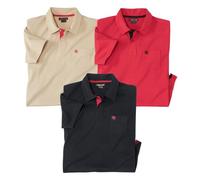 ATLAS FOR MEN - Set di 3 Polo da Uomo - Manica Corta - Disponibile nelle Taglie Grandi dalla M alla 5XL