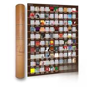 Atlas & Green Top 100 Books Poster. Top 100 Poster Scratch Off Book Postr Gift Tube Film Adesivi