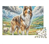 Atlas Shepherd 1000 Pezzi Puzzle Creativo Regali Di Festa Collie in Field Puzzle Stimolare La Creatività Per Bambini E Adulti 52x38cm/1000pcs