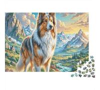 Atlas Shepherd 1000 Pezzi Puzzle Divertente Intrattenimento Creativo Collie on Mountain Puzzle GiocattoloPuzzle Antistress Per Bambini E Adulti 38x26cm/1000pcs
