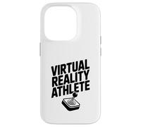 Atleta di realtà virtuale: campione di gioco in attrezzatura VR Custodia per iPhone 14 Pro