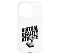 Atleta di realtà virtuale: campione di gioco in attrezzatura VR Custodia per iPhone 15 Pro
