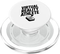 Atleta di realtà virtuale: campione di gioco in attrezzatura VR PopSockets PopGrip per MagSafe
