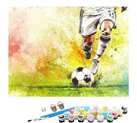 atleta Dipingere con i Numeri Adulti calcio Paint by Numbers Kit Principianti con 3 Pennelli e Acrilica, Hobby Creativi Adulti per Halloween Decorazioni Casa, Regalo 40x50cm (Senza Cornice) L8-559
