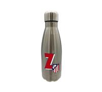 Atlético de Madrid - Borraccia in acciaio inossidabile, chiusura ermetica, con disegno della lettera A in rosso, 550 ml, colore metallizzato, prodotto ufficiale (CyP