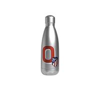 Atletico de Madrid - Bottiglia d'acqua in acciaio inox, chiusura ermetica, con motivo lettera o rosso, 550 ml, colore metallizzato, prodotto ufficiale (CyP Brands)