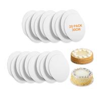 Atliberswo 20 pezzi Tovagliette per torte rotonde da 30 cm - Base per torta in cartone per torte e dessert per matrimoni, compleanni e feste