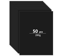 Atliberswo Cartoncino Nero A4 280g/m², 50 Fogli Carta robusta DIN A4 per regali, dipinti, stampe, presentazioni, artigianato e biglietti fotografici.