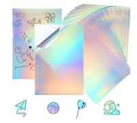 Atliberswo Premium pellicola olografica PET A4-20 fogli pellicola trasparente laser con rivestimento protettivo per progetti industriali e creativi