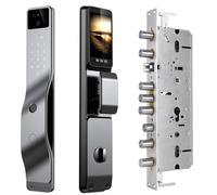 ATLION Smart Lock con Fotocamera Serratura Biometrica con Ingresso Senza Chiave, Serrature Intelligenti per Porta 3D Face Smart Door Lock con Monitor Telecamera di Sicurezza(Lock 30 * 388mm)