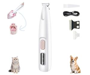 Atlodas Tagliacapelli per animali domestici con luce a LED, 2024, tagliacapelli per cani, lama larga da 18 mm, 35 dB, a basso rumore, completamente impermeabile, 500 mAh, ricaricabile, senza fili, per