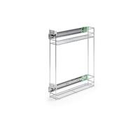ATM Carrello portabottiglie estraibile per mobile di cucina, Montaggio laterale, Modulo 15 cm - cargo con chiusura morbida sinistro estrazione totale regolazione 3D - Cromo Lucido