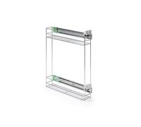 ATM Carrello portabottiglie estraibile per mobile di cucina, Montaggio laterale, Modulo 15 cm - cargo con chiusura morbida destro estrazione totale regolazione 3D - Cromo Lucido