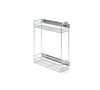 ATM Carrello portabottiglie estraibile per mobile di cucina, Montaggio laterale, Modulo 20 cm - cargo con chiusura morbida destro estrazione totale regolazione 3D - Cromo Lucido