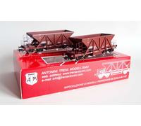 ATM CF 12.002C Set di 2 carri a tramoggia tipo Faccs, livrea rosso vagone, FS